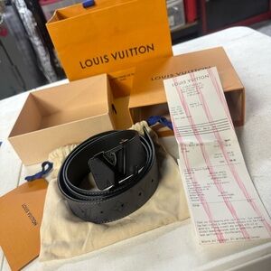 Louis Vuitton Black Monogram Men's Belt